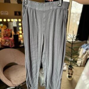 RVCA Light Gray Elastic Waist Pants